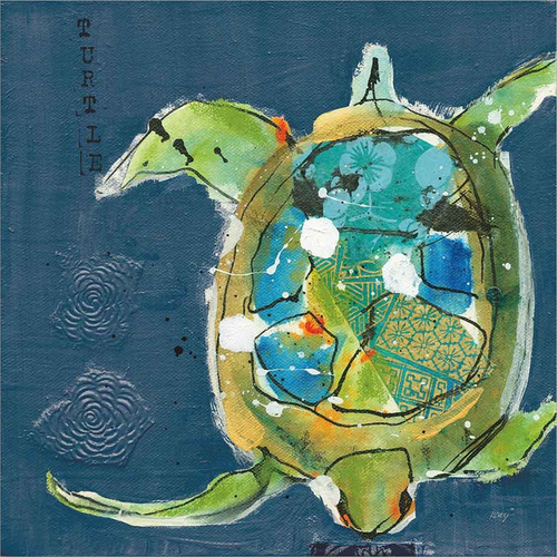 Chentes Turtle on Blue by Kellie Day, Canvas Art - C1084582-0240000-8CAAAMA