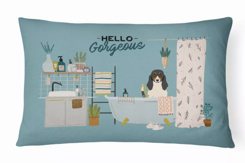Dog in Bathtub Artwork Canvas Fabric Decorative Pillow - S000213B001695P020246V000