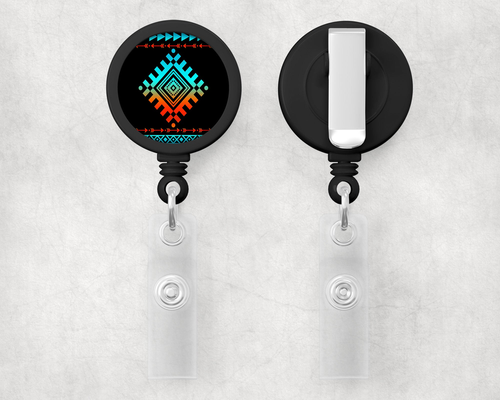 Neon Aztec 1" Retractable Badge Reel