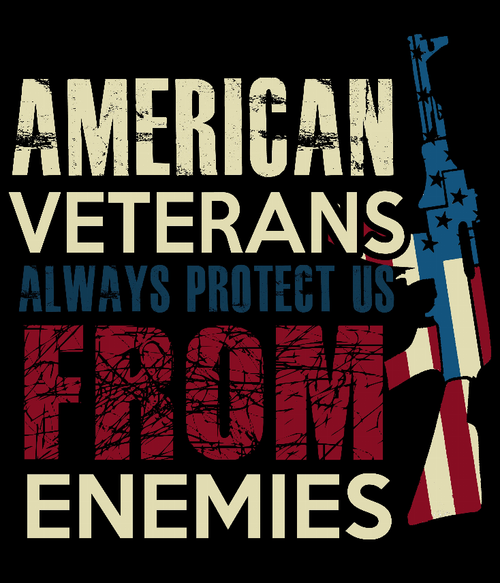 American Veterans Always Protect Us From Enemies T-shirt - S001773B002232P003616V003