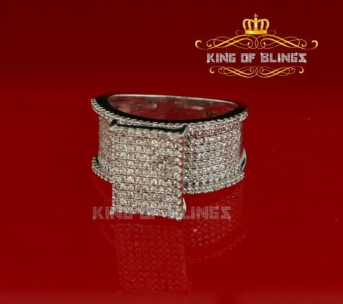 10K White Gold Finish Lab Created Diamond Silver Ring size 10