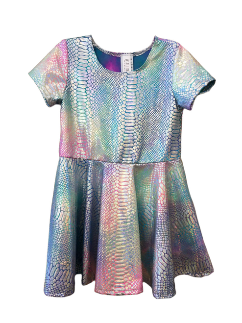 Holographic Skater Dress - L3A0105SILVER3M