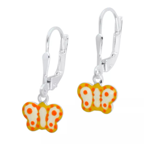 Unicornj Sterling Silver Children's Earrings Leverback with Charm - UJEL-1001-S Unicornj Sterling Silver Children's Earrings Leverback with Charm - UJEL-1001-S