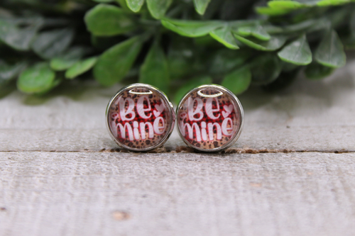 Be Mine on Red Plaid & Leopard || Stud Earrings Be Mine on Red Plaid & Leopard || Stud Earrings