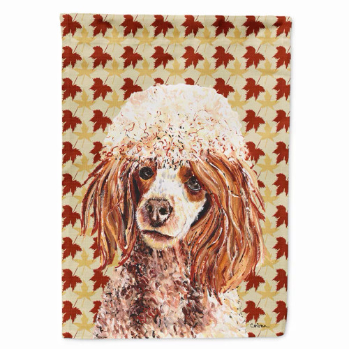Fall Leaves with Dog Portrait Flag Garden Size - S000213B001695P038580V000