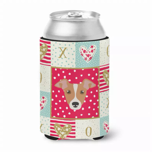 Patchwork Love with Dog Face Can or Bottle Hugger - CK5207CC