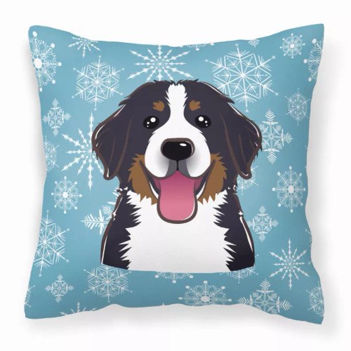 Winter Snowflake Dog Face Design Fabric Decorative Pillow - S000213B001695P056463V000