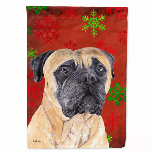 Red and Green Snowflakes Holiday Christmas Dog Flag Garden Size - S000213B001695P120689V000
