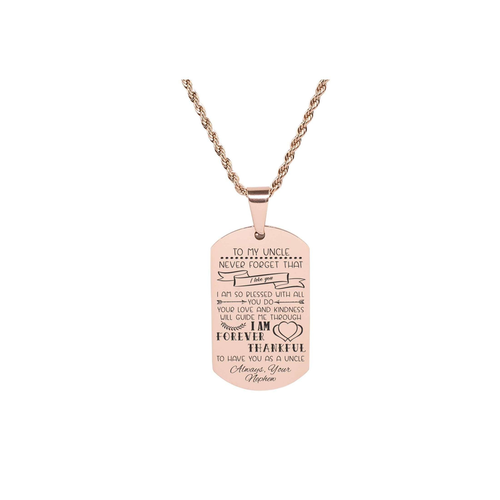 Solid Stainless Steel Sentimental Message Tag Necklace By Pink Box Part 2 - PinkBox-25-6986