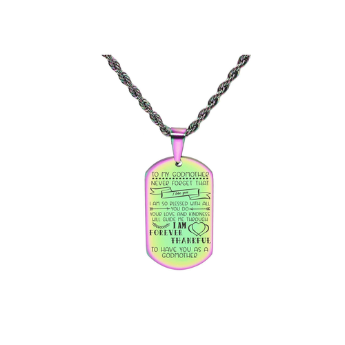 Solid Stainless Steel Sentimental Message Tag Necklace By Pink Box Part 2 - PinkBox-25-6940