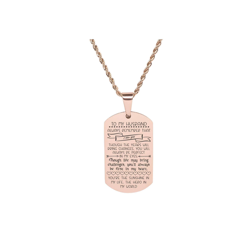 Solid Stainless Steel Sentimental Message Tag Necklace By Pink Box Part 2 - PinkBox-25-6946