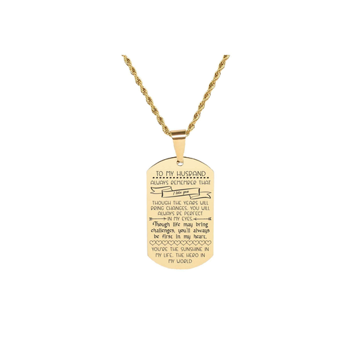 Solid Stainless Steel Sentimental Message Tag Necklace By Pink Box Part 2 - PinkBox-25-6944