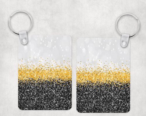 Black and Gold faux glitter|Keychain Black and Gold faux glitter|Keychain
