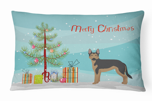 Christmas Tree Dog Art Canvas Fabric Decorative Pillow Style 2