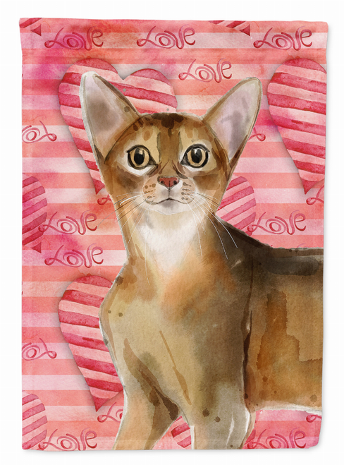 Abyssinian Cat Love Flag Garden Size
