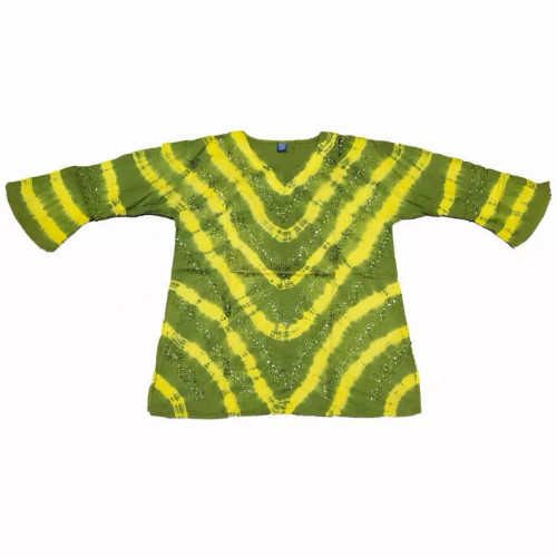 Butterfly Long Sleeve Sequin Tunic Tie Dye Top - WLD-1