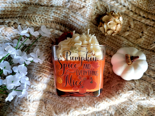 Pumpkin theme soy wax candle - ZenCandle1640