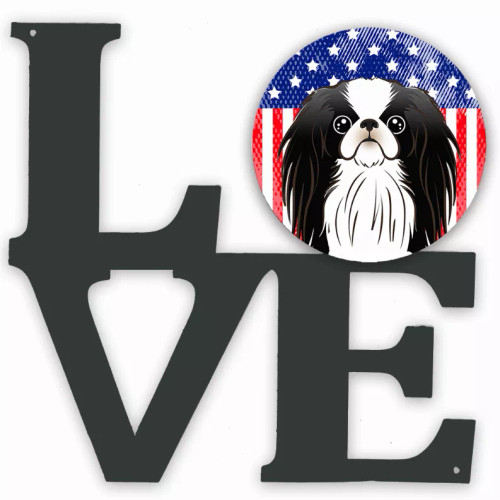 American Flag and Dog Face Metal Wall Artwork LOVE - S000213B001695P011504V000