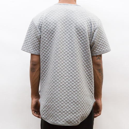 QUILTED SCALLOP TEE- GREY - 3052-GRY-S