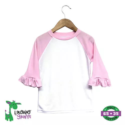 The Laughing Giraffe Toddler Ruffle Raglan Shirt