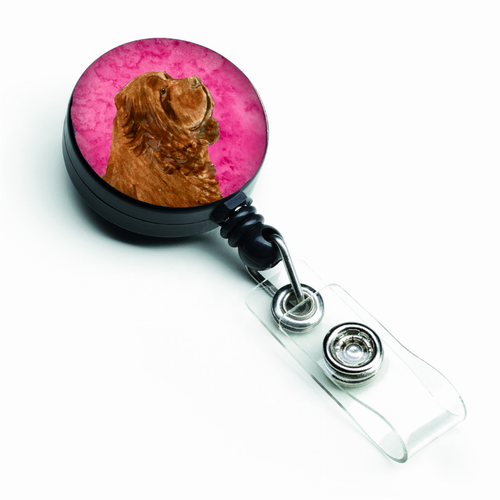 Dog Retractable Badge Reel - SS4786-PK-BR