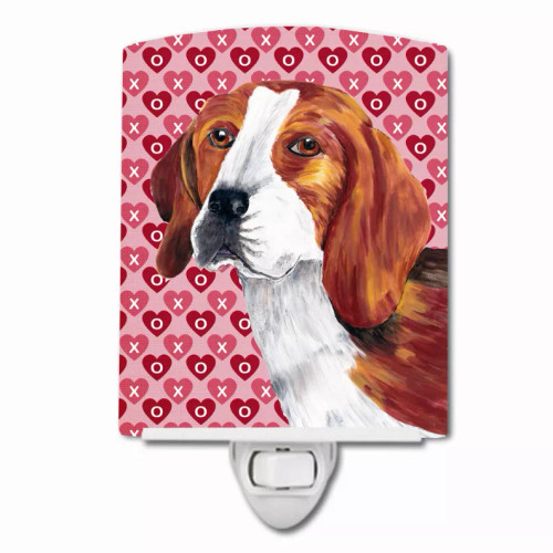 Hearts Love and Valentine's Day Dog Art Ceramic Night Light - S000213B001695P103343V000