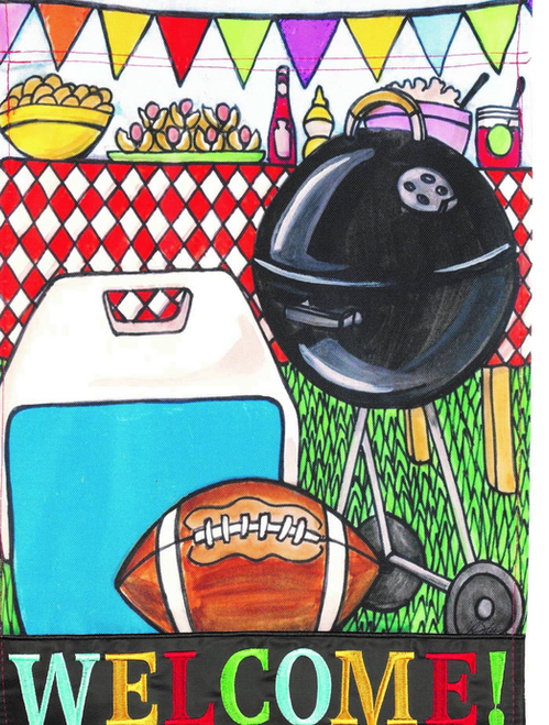 Flag Welcome Backyard Bbq