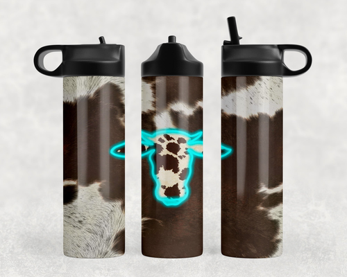 faux cowhide Cow Steel Water Bottle
