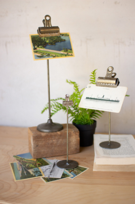 Set Of Three Metal Note Clips