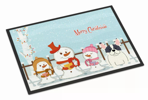 Merry Christmas Carolers Dog Art Indoor or Outdoor Mat - S000213B001695P069492V003
