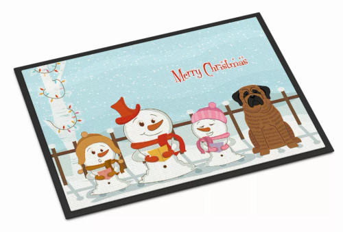 Merry Christmas Carolers Dog Art Indoor or Outdoor Mat - S000213B001695P069492V007