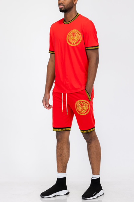 Lion Head Tshirt Short Set - WEIV4787