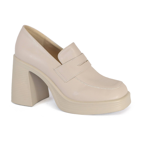 Yoki Womens Chunky Stacked Up Print Loafers