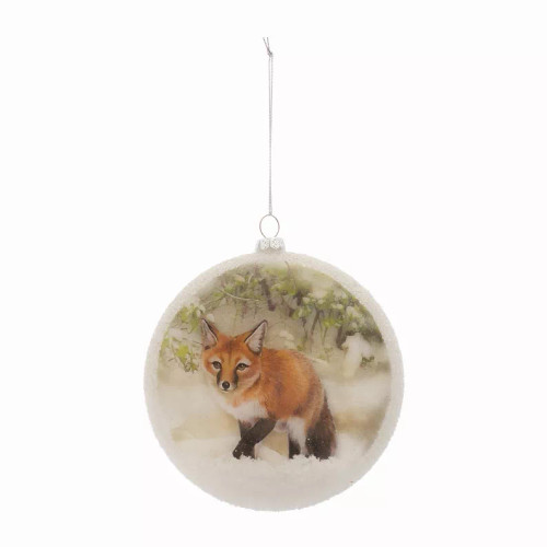 Fox Disc Ornament (Set of 6) 5.5"H Glass