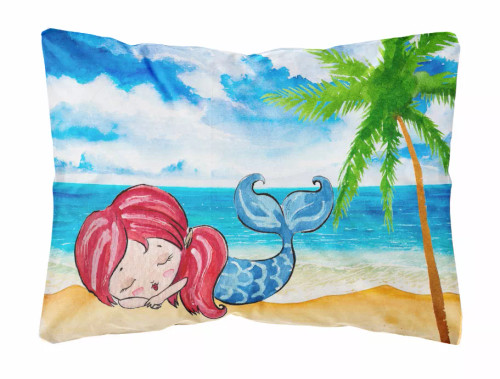 Mermaid Picture Canvas Fabric Decorative Pillow - BB8513PW1216