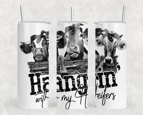 Hanging With My Heifers|Skinny Tumbler|Optional Bluetooth Speaker| Speaker Color Varies