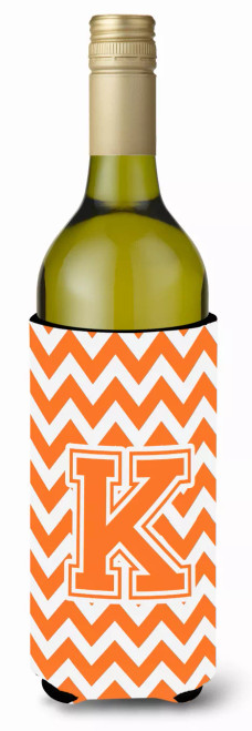 Monogram Letter Chevron Wine Bottle Hugger - CJ1046-KLITERK