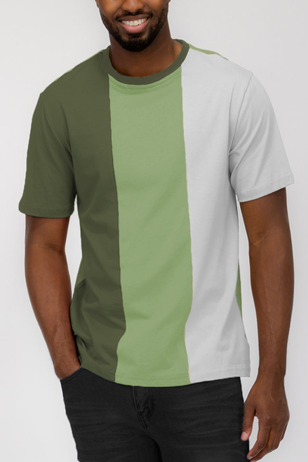Mason Color Block Tshirt - WT8603-OLIVE-L