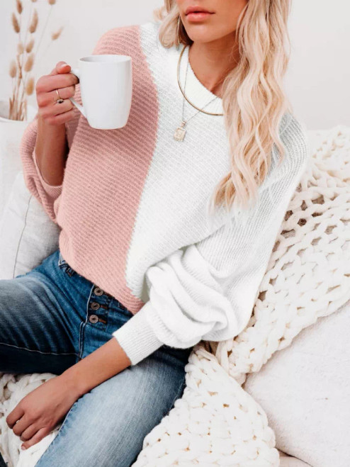 Smaibulun | GRANIA Batwing Sleeve Block Color Knit Sweater - S001273B001855P000192V016