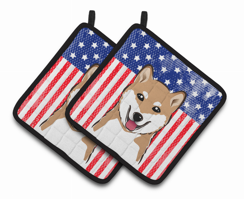 American Flag and Dog on Oven Mitt - S000213B001695P069322V024