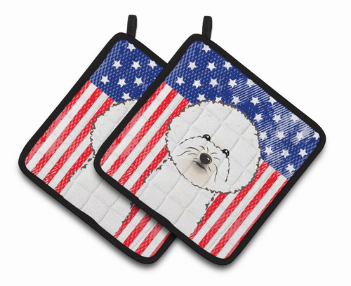 American Flag and Dog on Oven Mitt - S000213B001695P069322V016