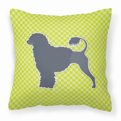 Checkerboard Print With Dog Fabric Decorative Pillow - BB3868PW1818