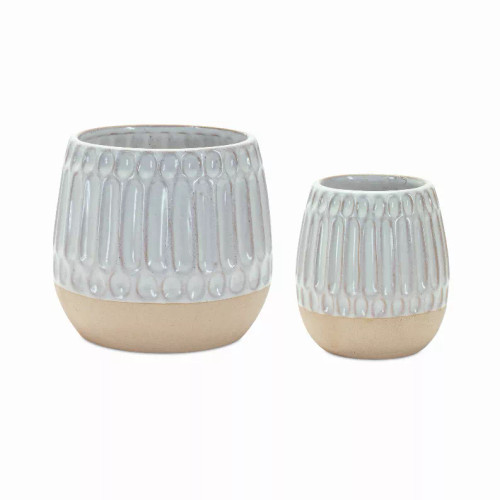 Vase (Set of 2) 3.5"D x 4.25"H, 4.75"D x 5"H Porcelain