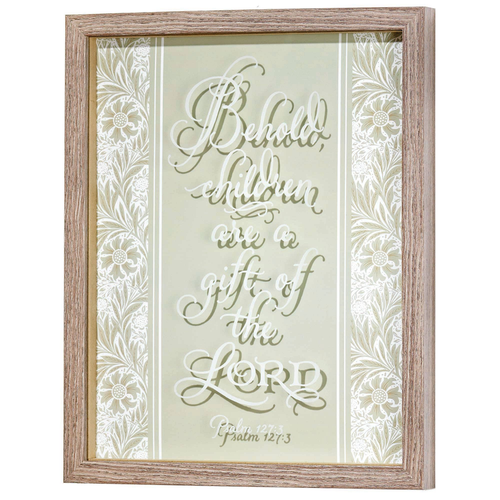 Frmd Wall Behold Children Ps127:3 Wd/Gls