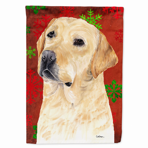 Red and Green Snowflakes Holiday Christmas Dog Flag Garden Size - S000213B001695P120680V000