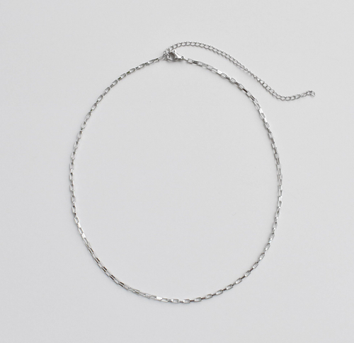 BLAKE SILVER BOX CHAIN NECKLACE