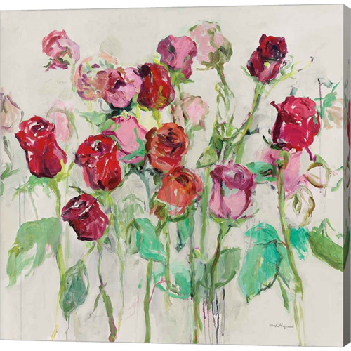 Wild Roses Warm Gray by Marilyn Hageman, Canvas Art