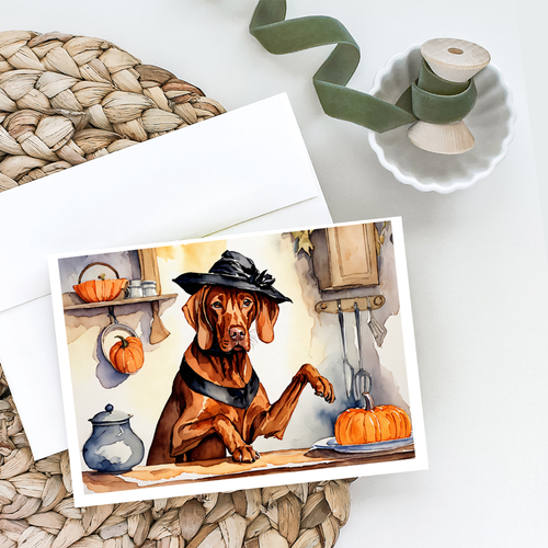 Vizsla Fall Kitchen Pumpkins Greeting Cards Pack of 8