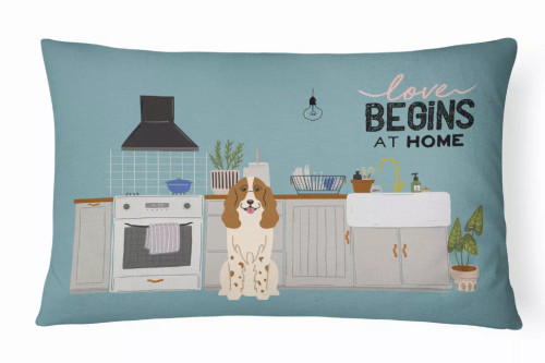 Dog Kitchen Scene Art Canvas Fabric Decorative Pillow - S000213B001695P020378V000