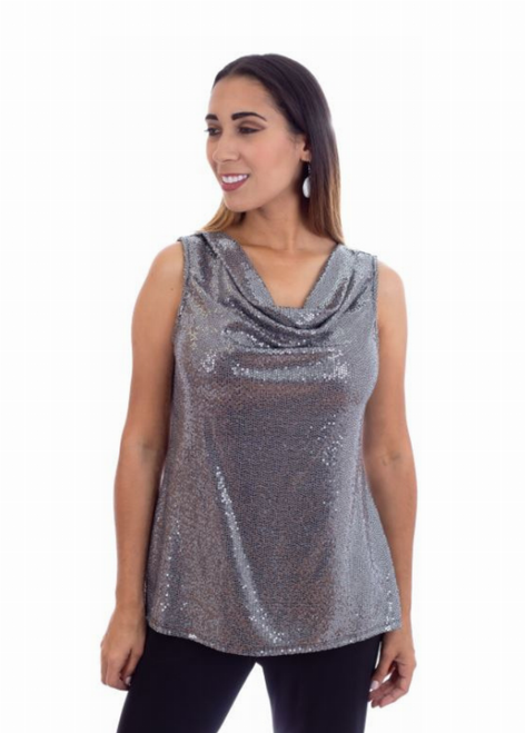 Sleeveless Crawl Neck Shimmer Glitter Top - S001372B002006P000145V005 Sleeveless Crawl Neck Shimmer Glitter Top - S001372B002006P000145V005